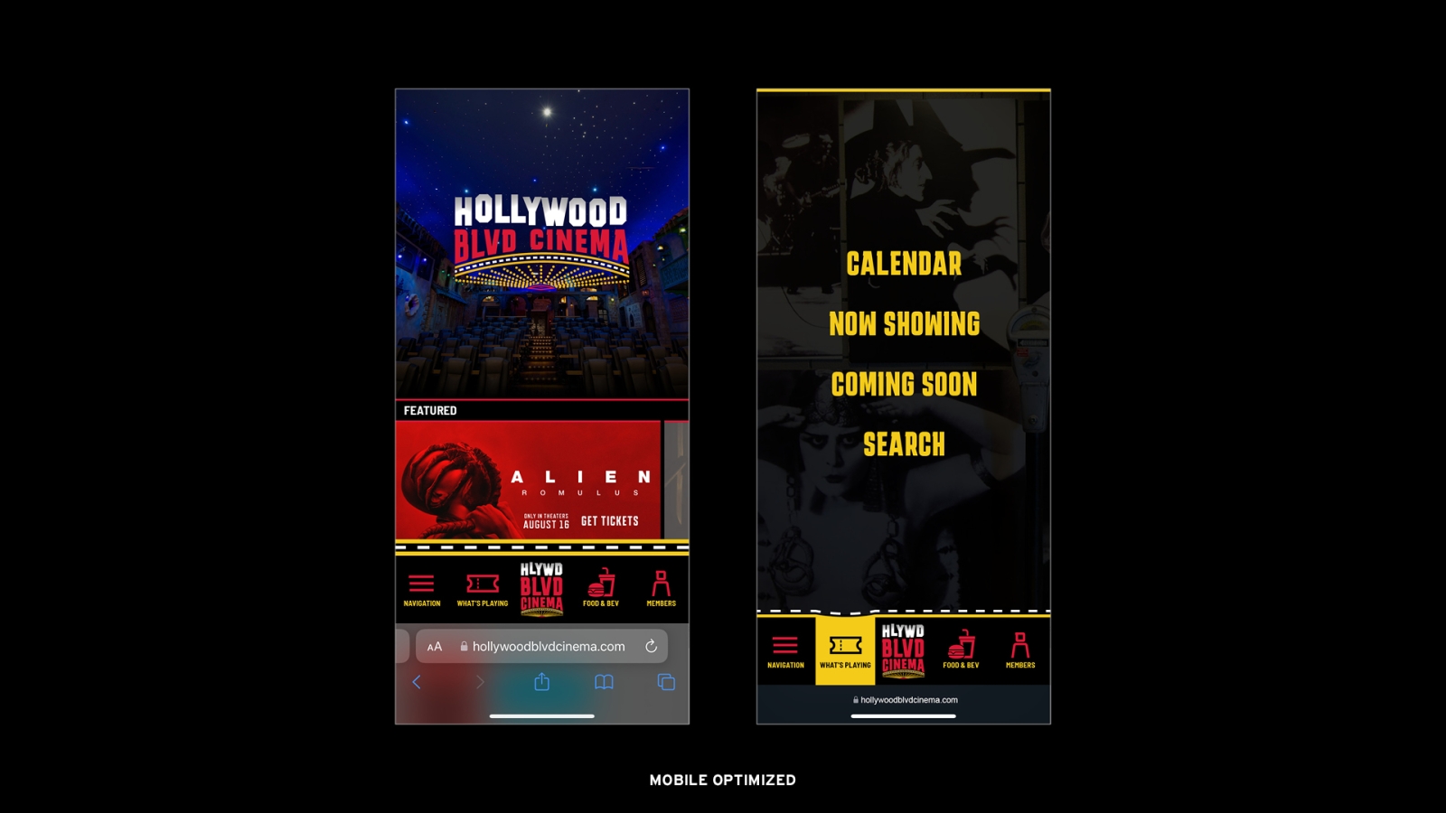 Hollywood Blvd Cinema mobile optimized