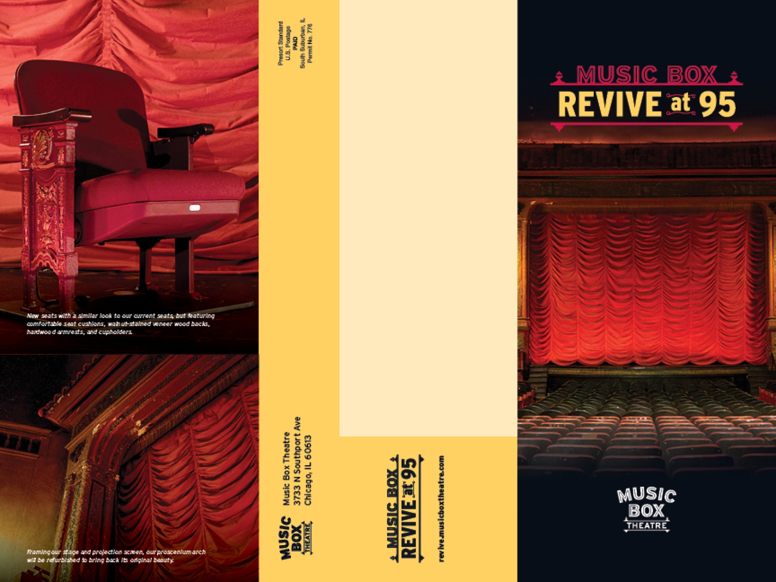 Revive at 95 promotional trifold mailer