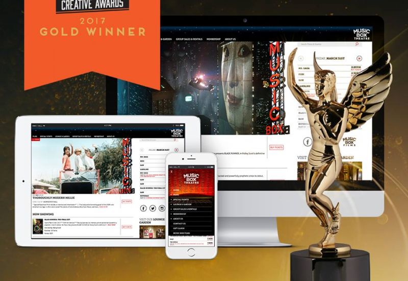 Music Box Theatre Website wins Gold in the 2017 Hermes Creative Awards